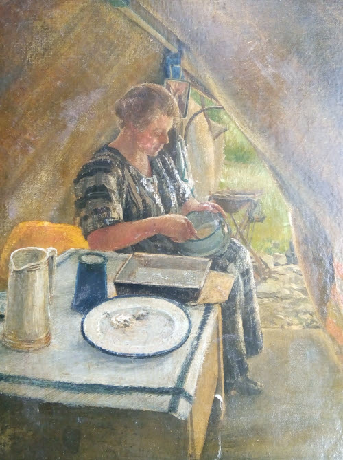Portrait of his wife Elsie by Horace Brooke